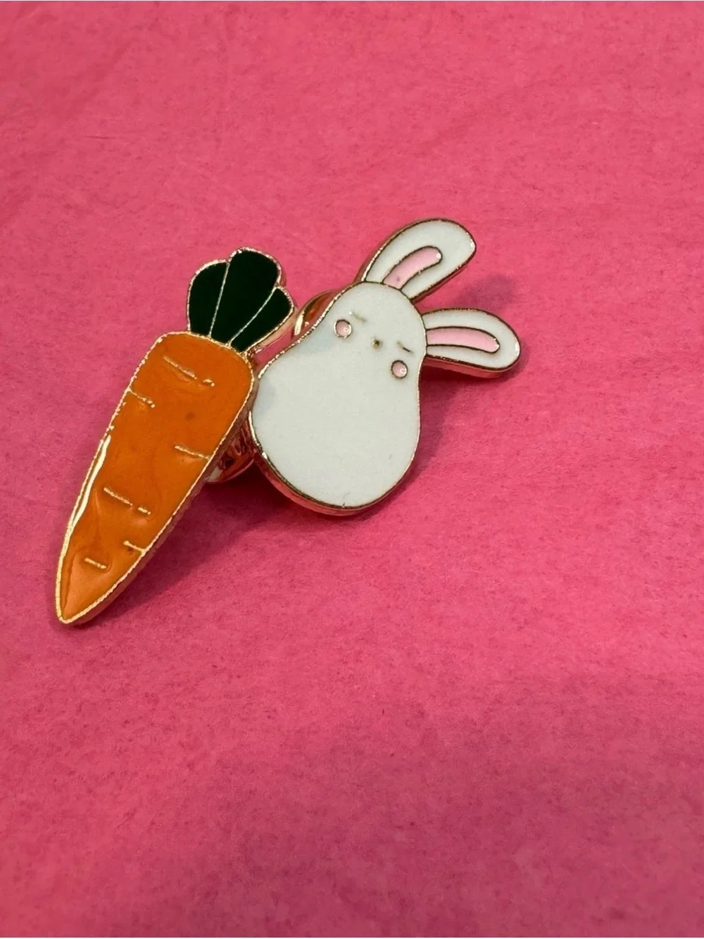 Bunny & Carrot Enamel Kids Earrings - White, Orange & Green